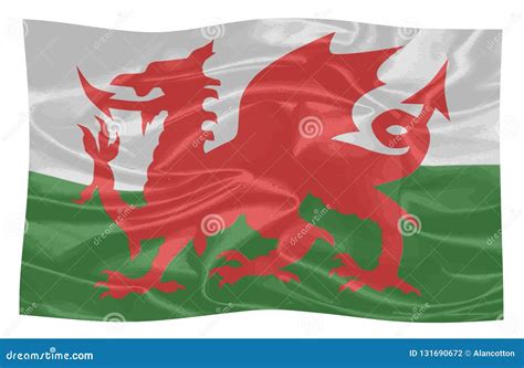 A Cloth National Dragon Flag Of Wales Stock Illustration - Illustration ...