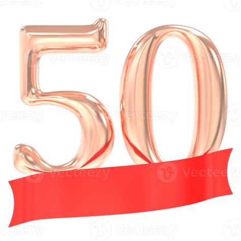 Feliz Aniversário 50 Anos 3d Renderização 45496647 Png