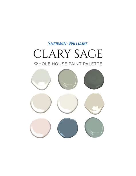 Sherwin Williams Clary Sage Palette Sage Green Color Palette Etsy