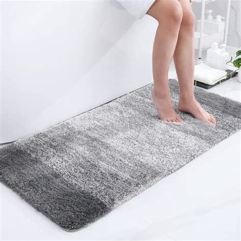 Smiry Tapis De Bain À Poils Longs Et Épais En Microfibre 60 X 120 Cm