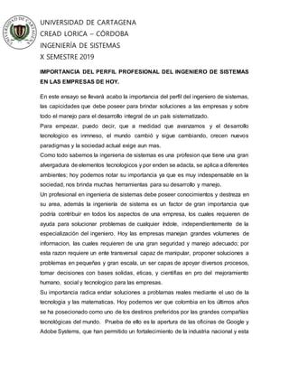 Ensayo Perfil Del Ingeniero 1 PDF