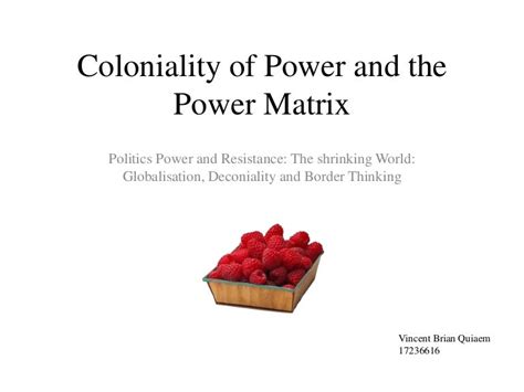 Coloniality of power and power matrix