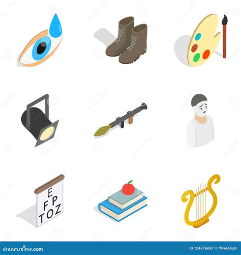 Task Icons Set Isometric Style Stock Illustration Illustration Of