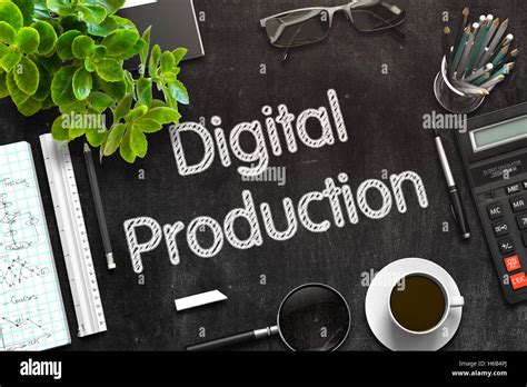 Black Chalkboard With Digital Production D Rendering Stock Photo Alamy