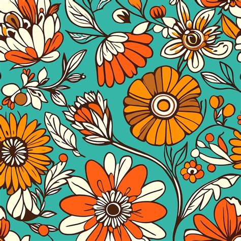 Fondo floral vintage dibujado a mano con un patrón sin costuras de