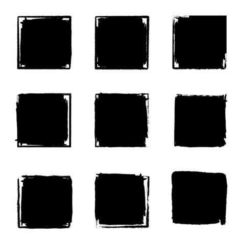 Square Grunge Icon Template Set Stock Vector Illustration 16749736