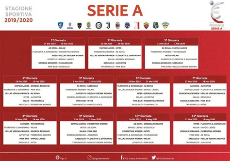 Serie A Femminile 201920 Il Calendario Completo Hellas Live