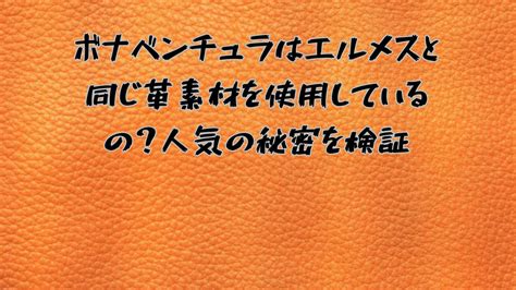 ボナベンチュラはエルメスと同じ革素材を使用しているの？人気の秘密を検証