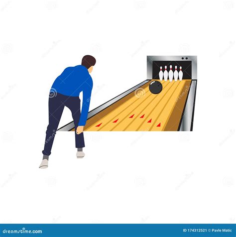 Man Bowling Vector On White Stock Vector Illustration Of Strike