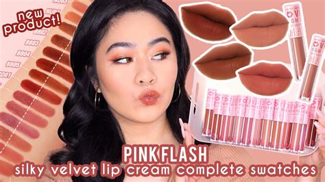 New Pink Flash Silky Velvet Lip Cream Complete Swatches Shades