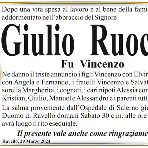 Ravello Notizie Ravello Piange La Scomparsa Del Signor Giulio Ruocco