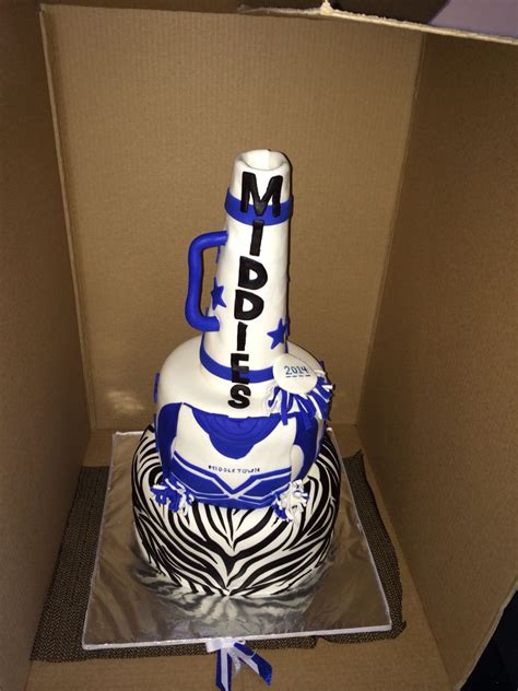 Cheerleading Cake Zebra Print Fondant Cake Cheerleading Mega Horn