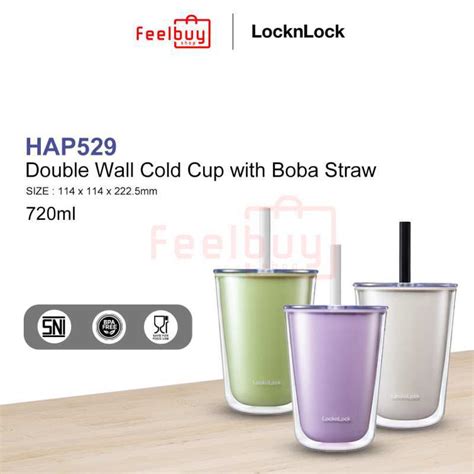 Jual Locknlock Botol Minum Double Wall Cold Cup With Boba Straw Ml