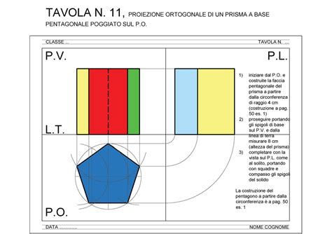 Tavola 4 Proiezione Ortogonale Prisma Pentagonale P P L P