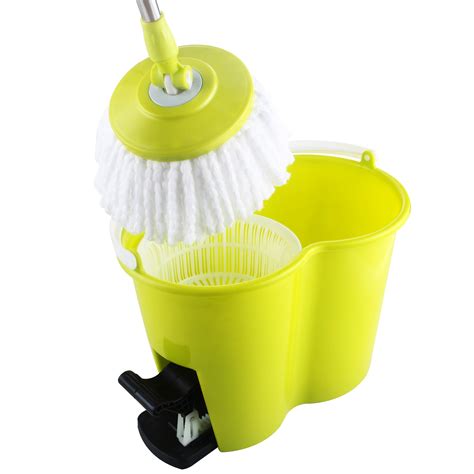 Floor Mop 360° Rotating Microfiber Spinning Magic Spin Easywbucket 2 Heads Ebay