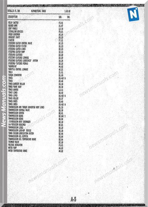 Fiat Allis Wheel Loader Model Fl10B Parts Catalog