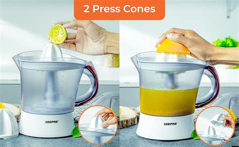 Geepas Electric Citrus Juicer L Lemon Squeezer Orange Juicer With