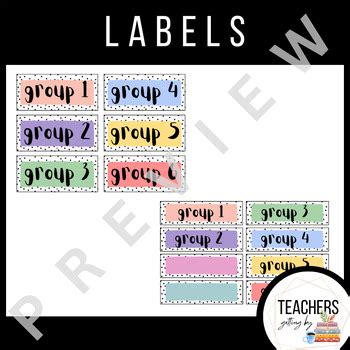 Pastel Polkadot Subject And Group Labels By Teachers Getting By Tpt