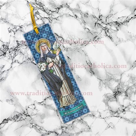 Saint Catherine Of Siena Clear See Through Laminated Bible Scripture