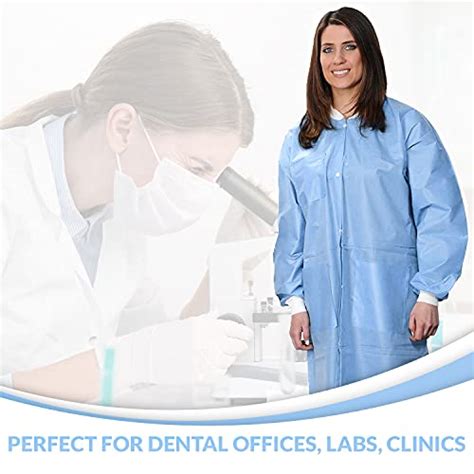 Medical Nation Pack Of Disposable Lab Coats Blue Durable Sms