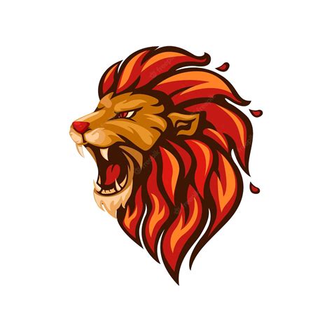 Premium Vector Lion Head Mascot Logo Symbol Cartoon Illustration Vector