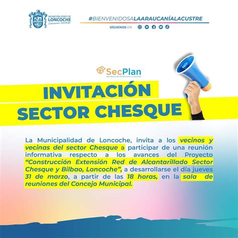 INVITACIÓN A REUNIÓN INFORMATIVA Municipalidad de Loncoche