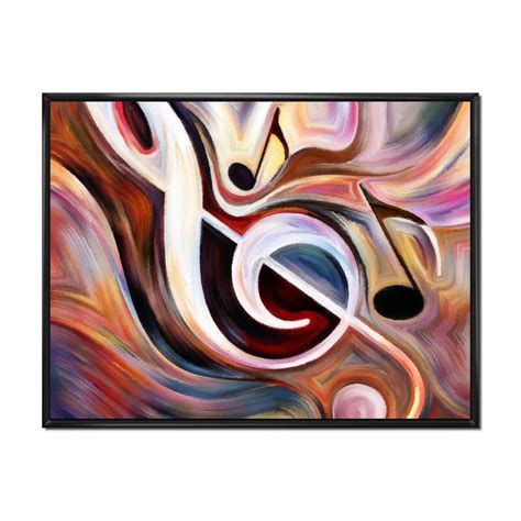 Designart Treble Clef Musical Sign Glam Framed Canvas Wall Art Print