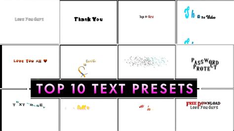 Top 10 Text Animation Files Alight Motion Alight Motion Text Preset