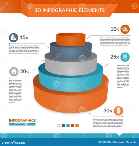 D Infographics Pyramid Chart Stock Vector Illustration Of Market