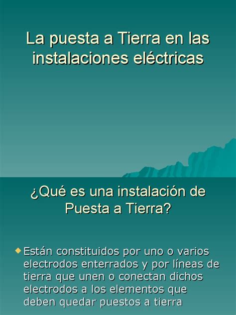 C01 La Puesta A Tierra En Las Instalaciones Eléctricas Pdf