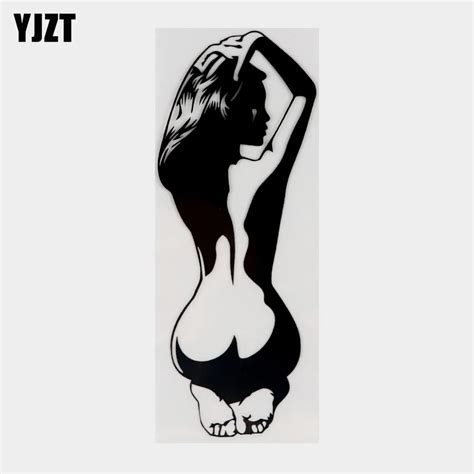 Yjzt Naked Woman Sexy Back Girl Hot Car Sticker Decor Vinyl Black