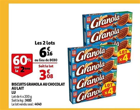 Promo Biscuits Granola Au Chocolat Au Lait Lu Chez Auchan ICatalogue Fr