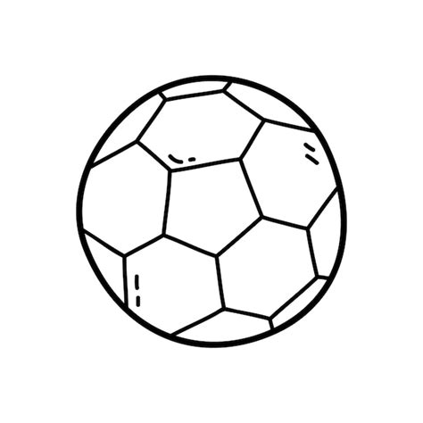 Página para colorear con garabato pelota de fútbol Vector Premium