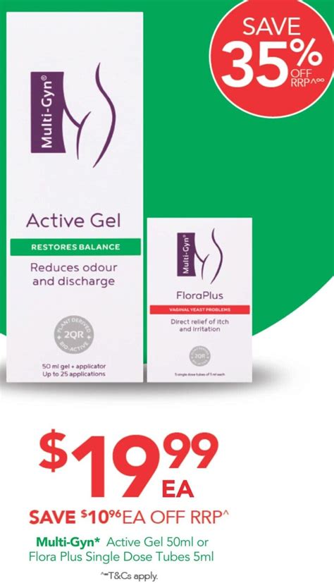 Multi Gyn Active Gel Ml Or Flora Plus Single Dose Tubes Ml Offer At