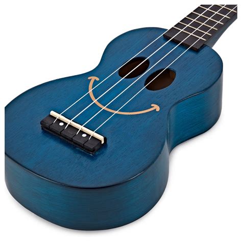 Mahalo Kahiko Soprano Ukulele Smile Transparent Blue Gear Music