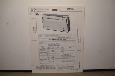 Sams Photofact Service Manual Lafayette Transistor Radio Model Fs