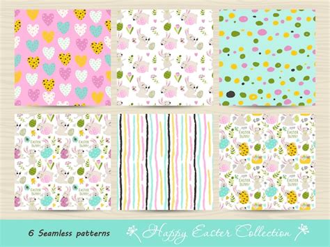 Premium Vector Set Of Seamless Easter Patterns