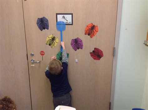 Color Splat Game Using Fly Swatter And Giant Colored Flies Preschool