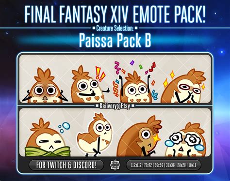 Ffxiv Paissa Pack B Emotes Etsy Uk