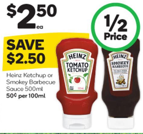 Heinz Ketchup Or Smokey Barbecue Sauce 500ml Offer At Woolworths