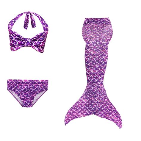Sellő fürdőruha THK részes szett top bikini sellő uszony búváruszony rögzítő lila