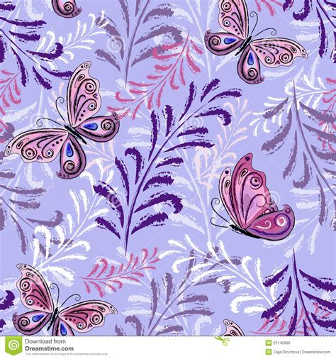 Gentle Violet Seamless Floral Pattern Stock Vector Illustration Of