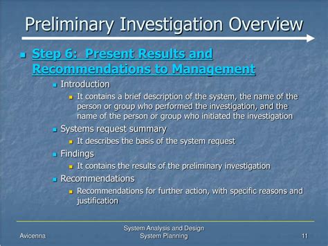 Preliminary Investigation Definition Steps Analysis