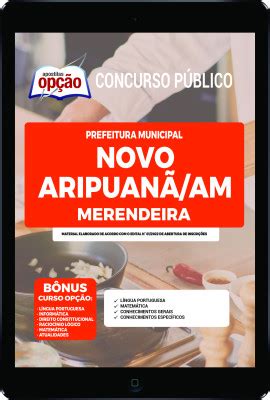 Apostila Prefeitura de Novo Aripuanã PDF Merendeira 2022 Download