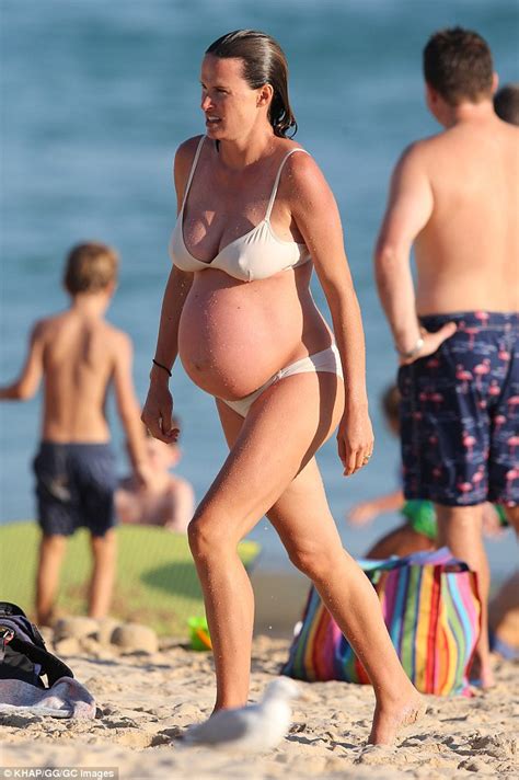 Pregnant Francesca Cumani Shows Off Her Bump In A White Bikini On A