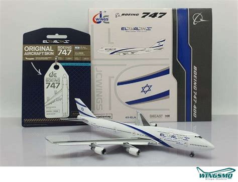 JC Wings El Al Israel Boeing 747 400 4X ELA Flaps Down Version XX40108A