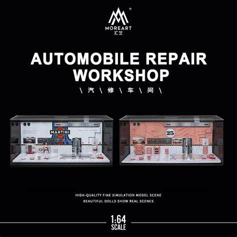 MoreArt 1:64 Auto Maintenance Shop Diorama with Resin Figure & Fitting ...