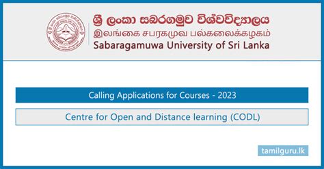 Calling Applications for Courses 2023 - Sabaragamuwa University