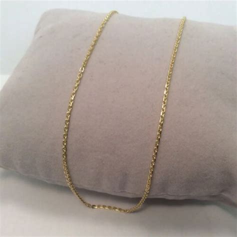 Mm K Yellow Real Gold Solid Rollo Box Link Rolo Necklace