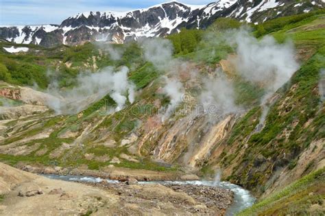 Fumarole Fields Of Iceland Covered With Yellow Brimstone With Boiling